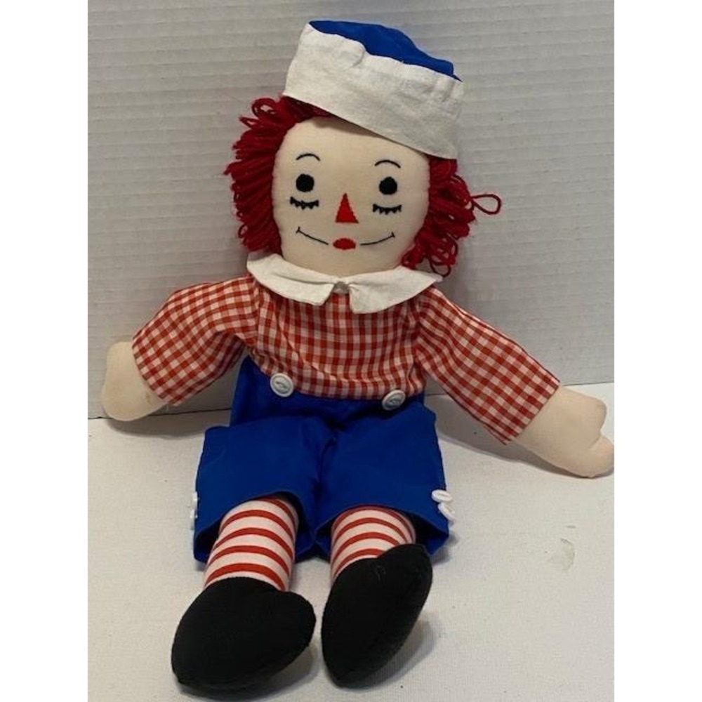 Raggedy Andy 14"‎ Boy Doll Sailor Outfit Red Hair Yarn Plush **VINTAGE